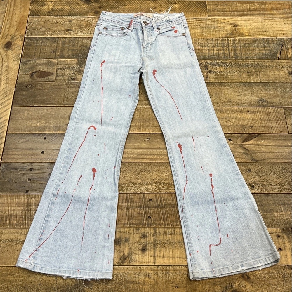 Vintage 90s/Y2K Mudd Blue Denim Bootcut Flare Jeans Girls 10 S (21.5X25) Read